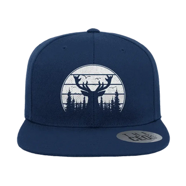 Deer Color Embroidered Flat Bill Hat